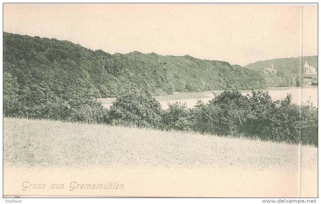 Gremsmühlen 3 - Fach Klappkarte Panorama Ungelaufen Verlag F. Henning Ploen Grünlich TOP-Erhaltung Gremsmuhlen - Malente-Gremsmuehlen