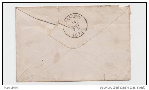 PRECURSEUR - ENVELOPPE * DE JEMEPPE 1875 POUR MARCHE + PORT TARDIF + BOITIER A VOIR - Sonstige & Ohne Zuordnung