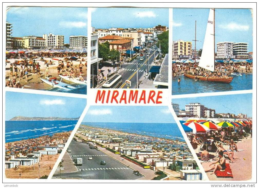 Italy, Miramare, Multi View, 1973 Used Postcard [13484] - Rimini