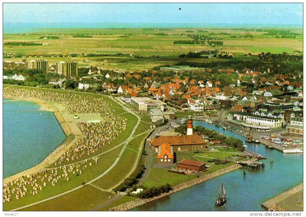 01156 BÜSUM - Blick Auf Den Ort Und Den Hafen - Buesum