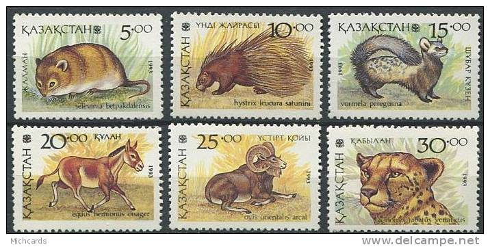 102 KAZAKHSTAN 1993 - Animaux Divers - Neuf Sans Charniere (Yvert 20/25) - Kazakhstan