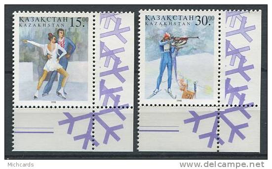 102 KAZAKHSTAN 1998 - JO Hiver Nagano (Japon) Patinage - Neuf Sans Charniere (Yvert 170/71) - Kazakhstan