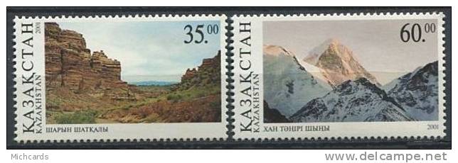 102 KAZAKHSTAN 2001 - Montagne - Neuf Sans Charniere (Yvert 284/85) - Kazakhstan