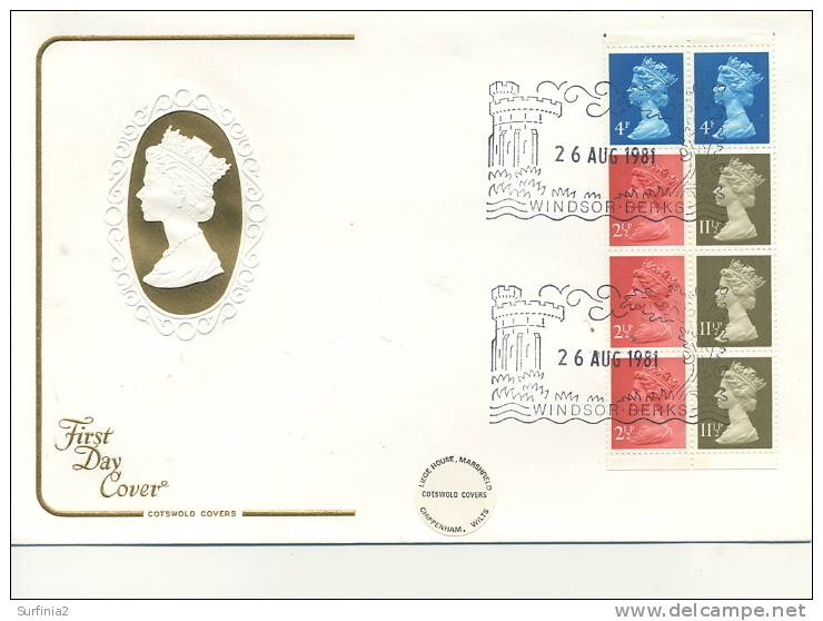 DECIMAL  -  1981  SE-TENANT BOOKLET FIRST DAY COVERS - WINDSOR CANCEL - 1981-1990 Decimal Issues