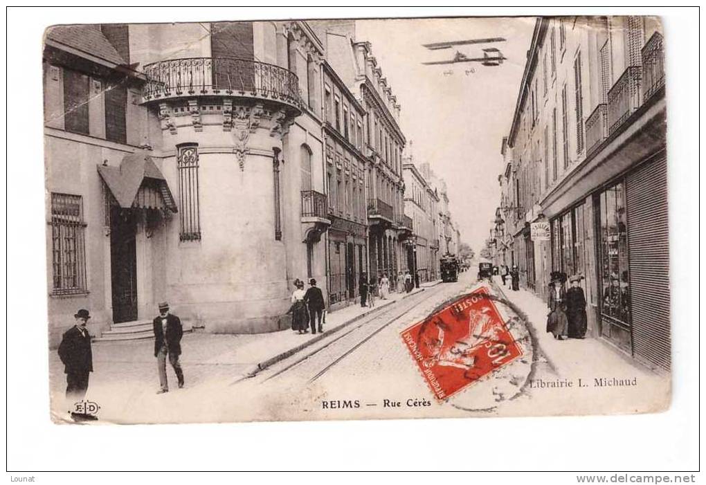 51 REIMS : Rue Cérès (plis Coins Droits Et Gauches) - Reims