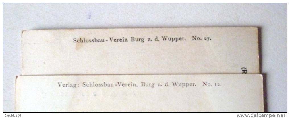 Cpa Lot 2x RARE Schloss Burg A D Wupper Cour Kapelle Schlossbau Verein N° 27 Et 12  +- 1910 - Wuppertal