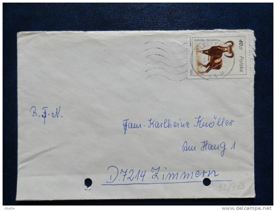 32/733  LETTRE  POLOGNE  PERFORE - Gibier