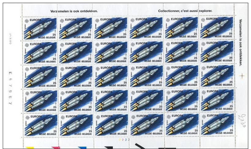 Feuille Complète 1991 N° 2407 - Europa, Navette Spatiale Européenne Hermes - Planche 2 - Zonder Classificatie