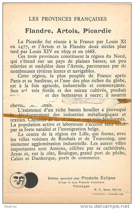 CHROMO  PROVINCES FRANCAISES  FLANDRE ARTOIS PICARDIE - Autres & Non Classés