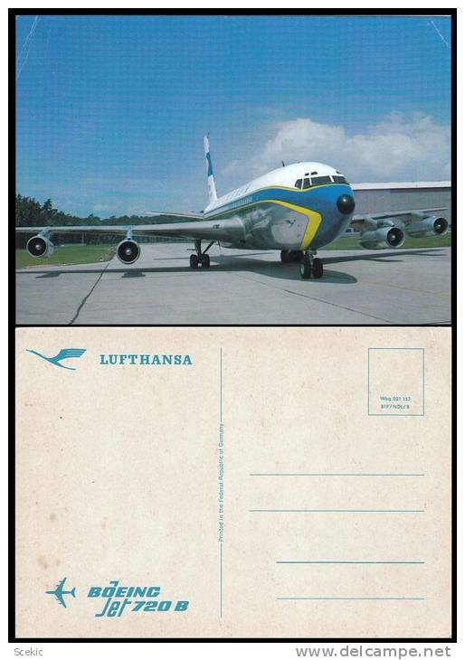 AIRPLANE BOEING 720 B LUFTHANSA POSTCARD - D0082 - 1946-....: Ere Moderne