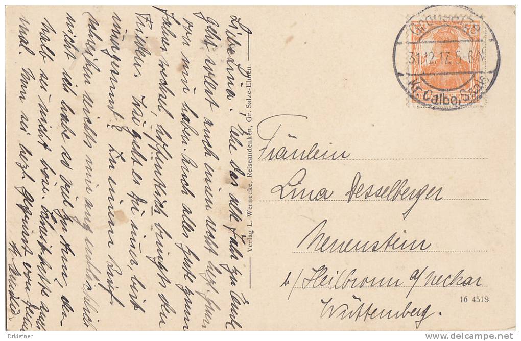 INFLA Postkarte Mit DR 99 EF, Poststempel: Großsalze 31.12.1917, AK: Großsalze-Elmen, St. Johanniskirche Innen - Other & Unclassified