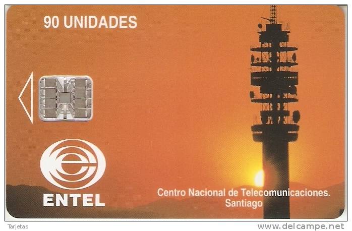 TARJETA DE CHILE DE CENTRO NACIONAL DE SANTIAGO-  ANTENA TELECOMUNICACIONES - Chile