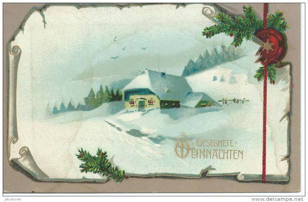 1915. STAMPLESS  FELDPOST ILLUSTRATED CHRISTMAS  POSTCARD. - Briefe U. Dokumente