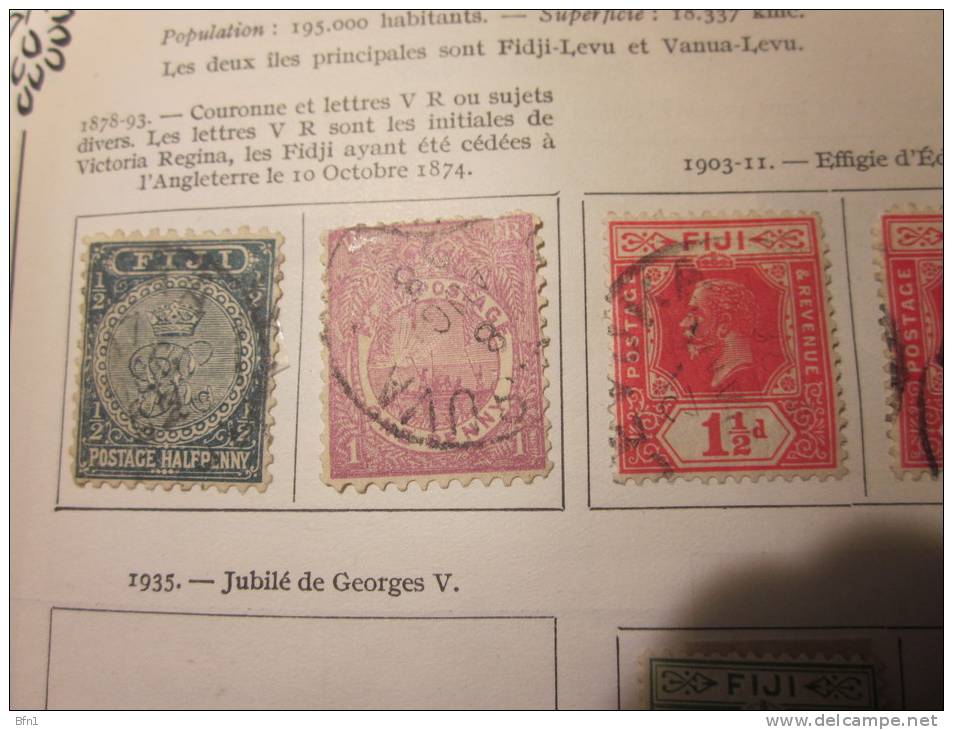 COLLECTION TIMBRES FIDJI  DEBUT 1878 VOIR PHOTOS (timbres Livrés Détachés) - Fiji (...-1970)