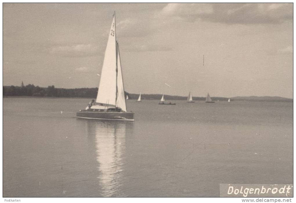 ALTE POSTKARTE DOLGENBRODT HEIDESEE SEEbei Königswusterhausen Segelboot Sailing Boat Voilier Yole Postcard Ansichtskarte - Königs-Wusterhausen