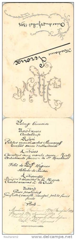 Menu Ref. 044. Diner Du 23 Juillet 1898 - Menus