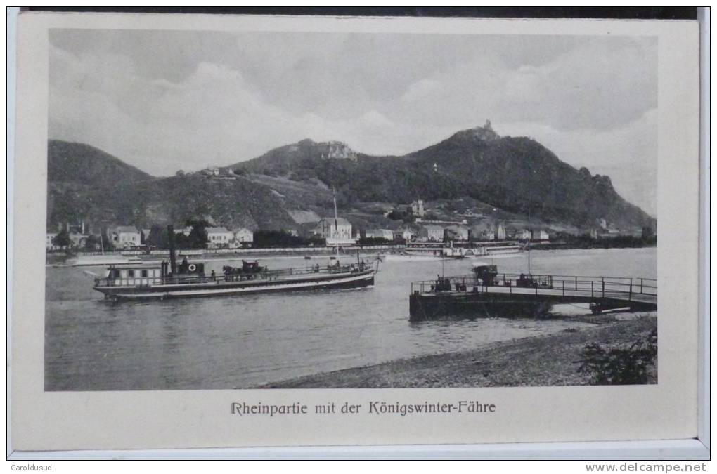 CPA Rheinpartie Mit Der Konigswinter-fahre Attelage Chevaux Sur Bateau Pour Traversée Du Rhin +- 1925 - Koenigswinter