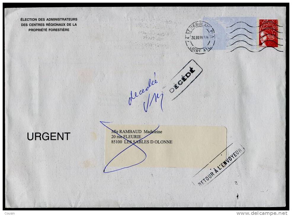 Election Propriété Forestière 1999 - Prêts-à-poster:Stamped On Demand & Semi-official Overprinting (1995-...)