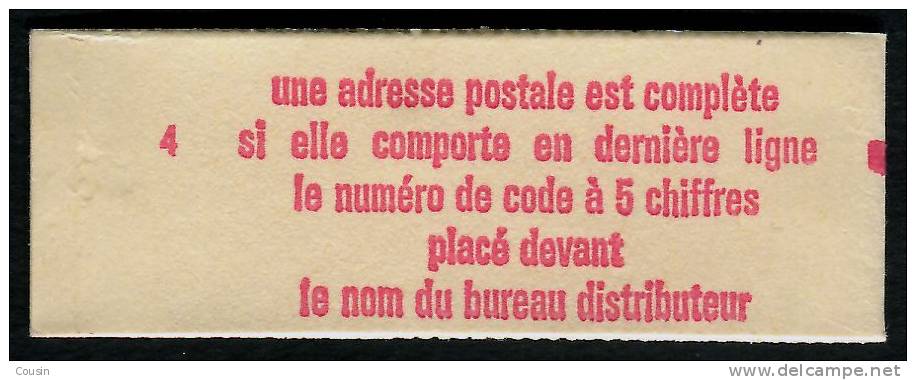 Carnet France Béquet 1F Rouge, à Gomme Mate, Et Date Au Bord Des Timbres  N° Yvert:  1892-C2A - Sonstige & Ohne Zuordnung