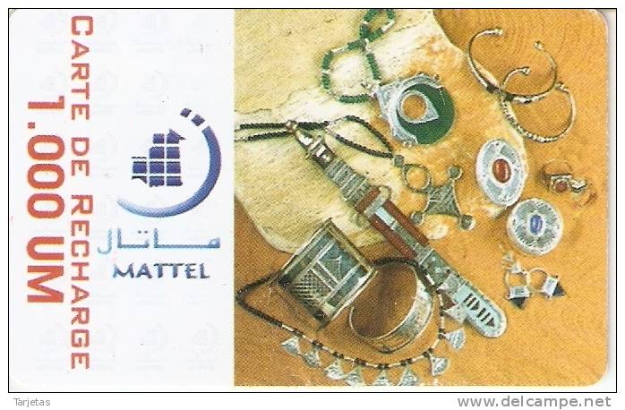 TARJETA DE MAURITANIA DE 1000 UM (MATTEL) JOYAS - Mauritanien