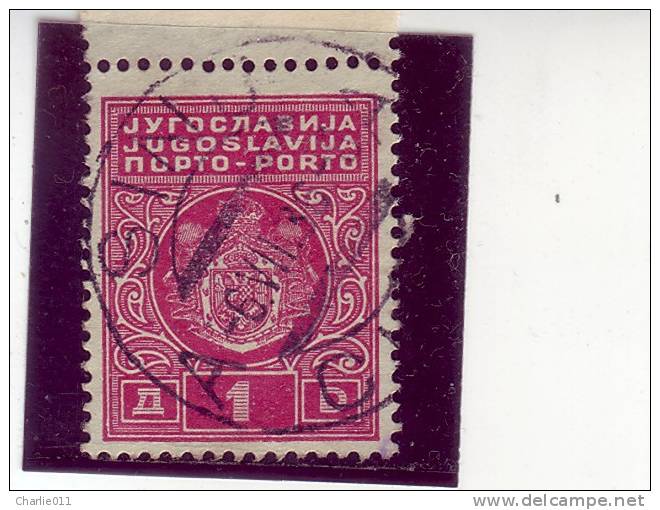 PORTO-COAT OF ARMS-1 DIN-TYPE II-POSTMARK-SINJ-CROATIA-YUGOSLAVIA-1931 - Impuestos