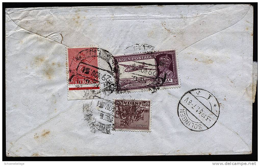 A1533) Indien India R-Brief Von Delhi 29.11.1951 Nach Solingen / Germany - Briefe U. Dokumente