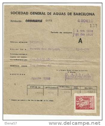 A411- DOCUMENTO SELLO MUNICIPAL  FISCAL 25 CENTIMOS GAVA LLOBREGAT BARCELONA FRANQUISMO,DICTADURA.AÑOS 40 S.SIN DEFECTOS - Nationalistische Ausgaben