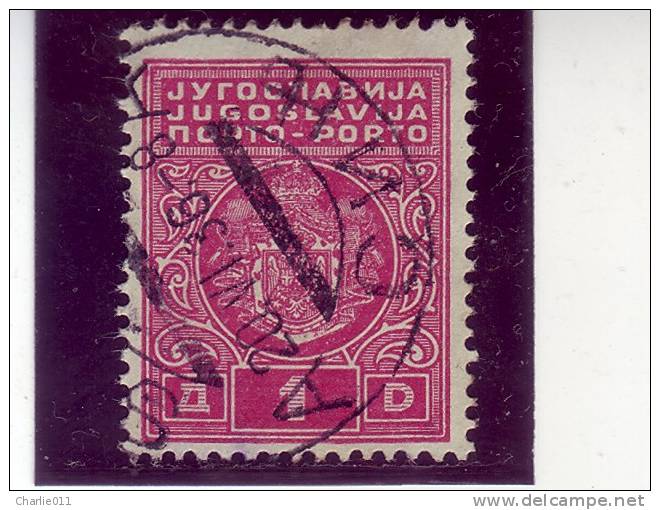 PORTO-COAT OF ARMS-1 DIN-TYPE II-C-POSTMARK-SINJ-CROATIA-YUGOSLAVIA-1931 - Timbres-taxe