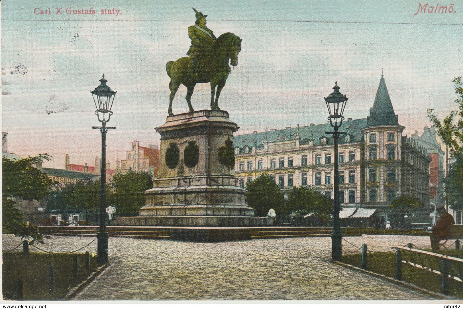 12-Svezia-Malmo-Statua Carlo X Gustavo-V.1912 X Parigi - Suède