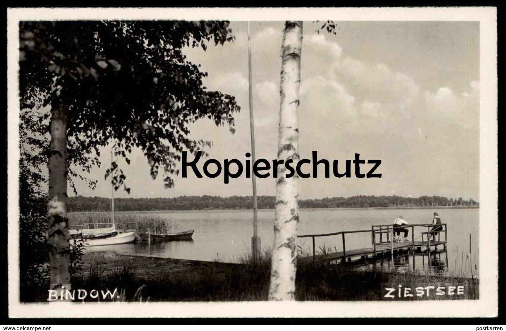 ALTE POSTKARTE BINDOW ZIESTSEE STEG HEIDESEE Bei Königs Wusterhausen Angel Angler Fisher AK Cpa Postcard Ansichtskarte - Koenigs-Wusterhausen