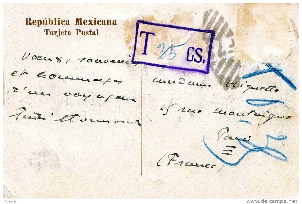 MEXICO, Nachgebühr Und Sonderstempel F73 Auf Ak - Novios Mexicanos - Ohne Marke - Mexiko