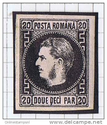 Romania: 1866 Mi Nr 16 Y  Thin Paper MH/*, Very Nice Borders, Rose Pale - 1858-1880 Fürstentum Moldau