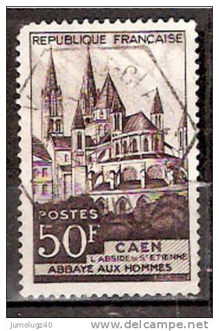 Timbre France Y&T N° 917 (04) Obl. Abbaye Aux Hommes, Caen. 50 F. Brun Noir. Cote 0,30 € - Used Stamps