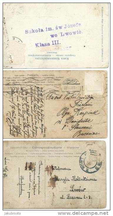 1900 .POLAND  AUSTRIAN  OCCUPATION  STAMPLESS  THREE  PICTURE POSTCARD - Briefe U. Dokumente