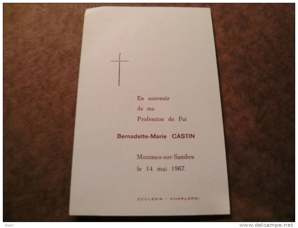 BC4-2-100 CDP Souvenir Communion Bernadette Marie Castin Monceau Sur Sambre 1967 - Communion