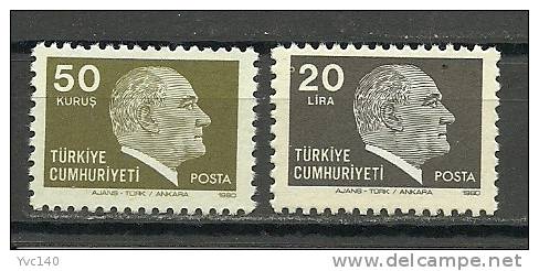 Turkey; 1980 Regular Issue Stamps - Nuevos