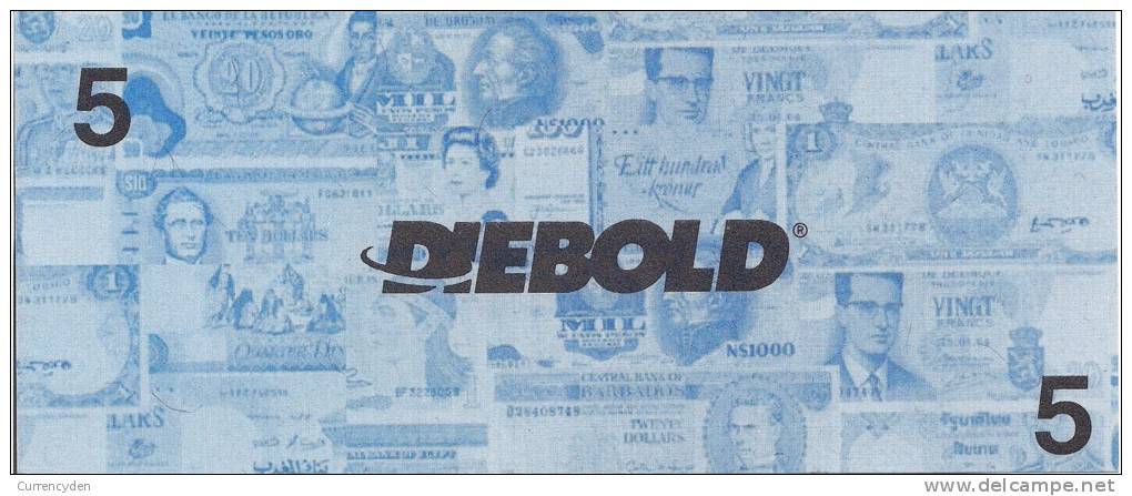 Test Note - DIEB-152, Diebold 5, World Notes (new Logo) - Other & Unclassified