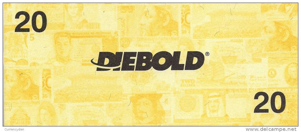 Test Note - DIEB-154, Diebold 20, World Notes (new Logo) - Autres & Non Classés