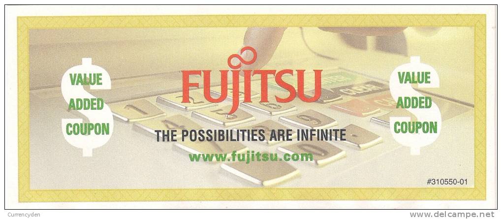 Test Note - FUJ-241,  Fujitsu - Value Added Coupon - Ficción & Especímenes