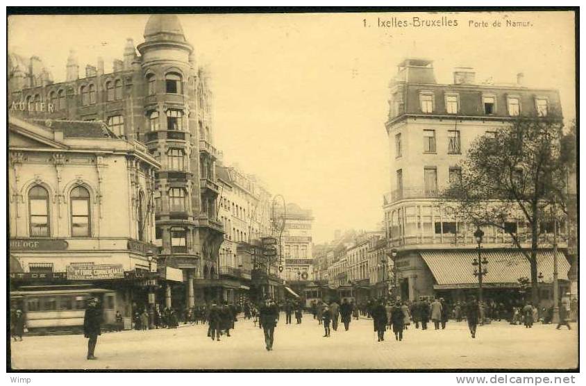 Bruxelles - Carte FLION N° 1 - Porte De Namur 1921 - Trams - Agent De Police - Autres & Non Classés