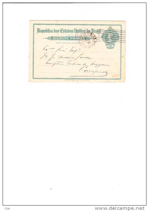 BRASILE  1910 - C.P. Viaggiata - Postal Stationery