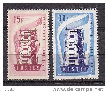 PGL BH0093 - EUROPA CEPT 1956 FRANCE Yv N°1076/77 ** - 1956