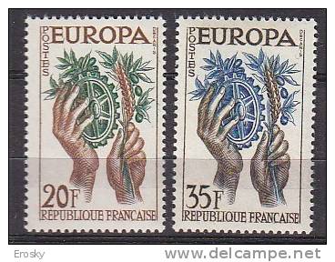 PGL BH0101 - EUROPA CEPT 1957 FRANCE Yv N°1122/23 ** - 1957