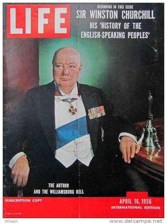 Magazine LIFE - APRIL 16 , 1956 - INTER. ED. - Winston CHURCHILL - Nombreuses Publicités       (3041) - Novità/ Affari In Corso