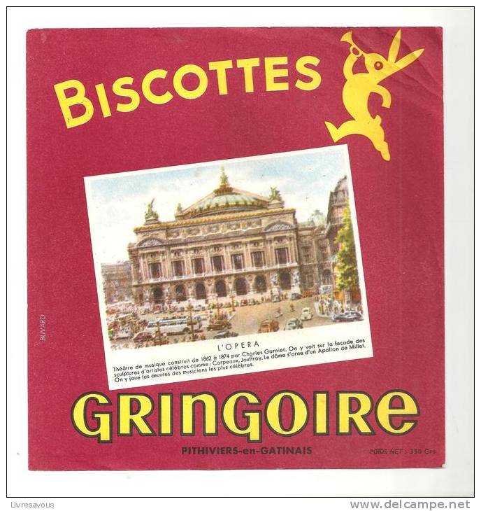 Buvard Biscottes Gringore L´Opéra (Pithiviers En Gatinais) - Biscottes