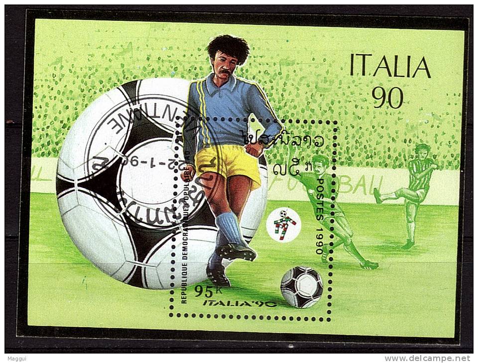 LAOS   BF  107  Oblitere    Cup  1990  Football  Soccer Fussball - 1990 – Italien