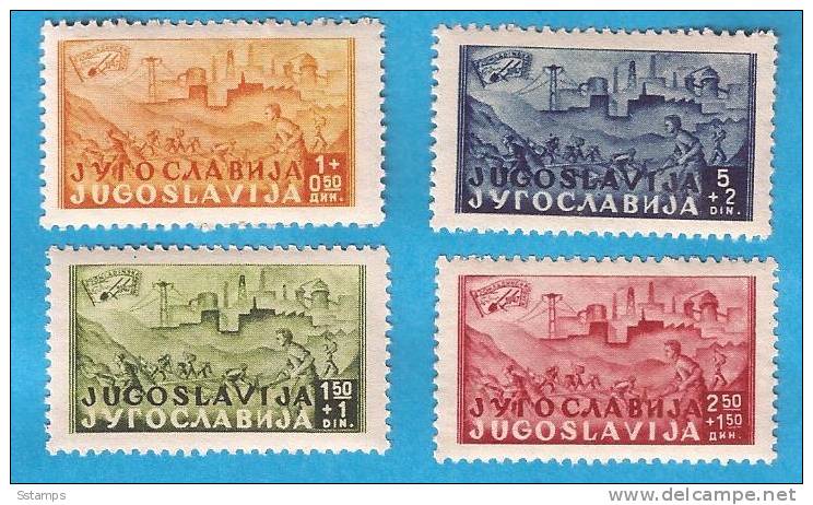 1947 X   529-32   JUGOSLAVIJA EISENBAHNBAU SAMAC-SARAJEVO  NEVER HINGED - Nuevos