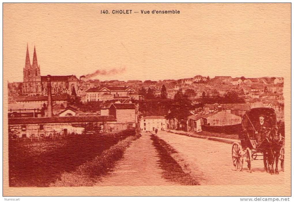 Cholet..animée..belle Vue De La Ville..attelage..diligence - Cholet