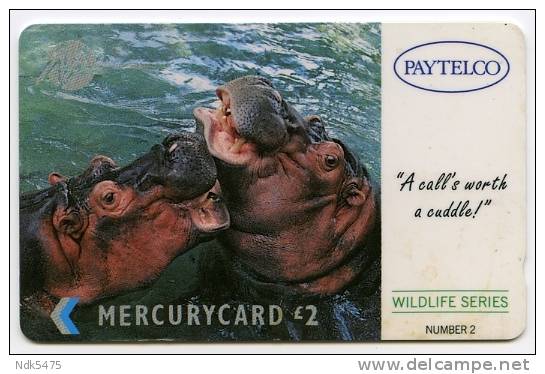 PHONECARD : MERCURYCARD / PAYTELCO £2 - WILDLIFE SERIES NUMBER 2 - [ 4] Mercury Communications & Paytelco