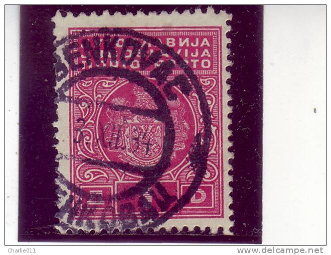 PORTO-COAT OF ARMS-1 DIN-TYPE II-POSTMARK-BENKOVAC-CROATIA-YUGOSLAVIA-1931 - Timbres-taxe